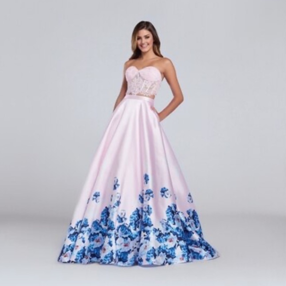 Pink & Royal Blue prom dress
